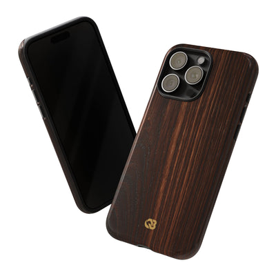 Brown Tough Phone Case for iPhone - Burnished Mahogany Grain