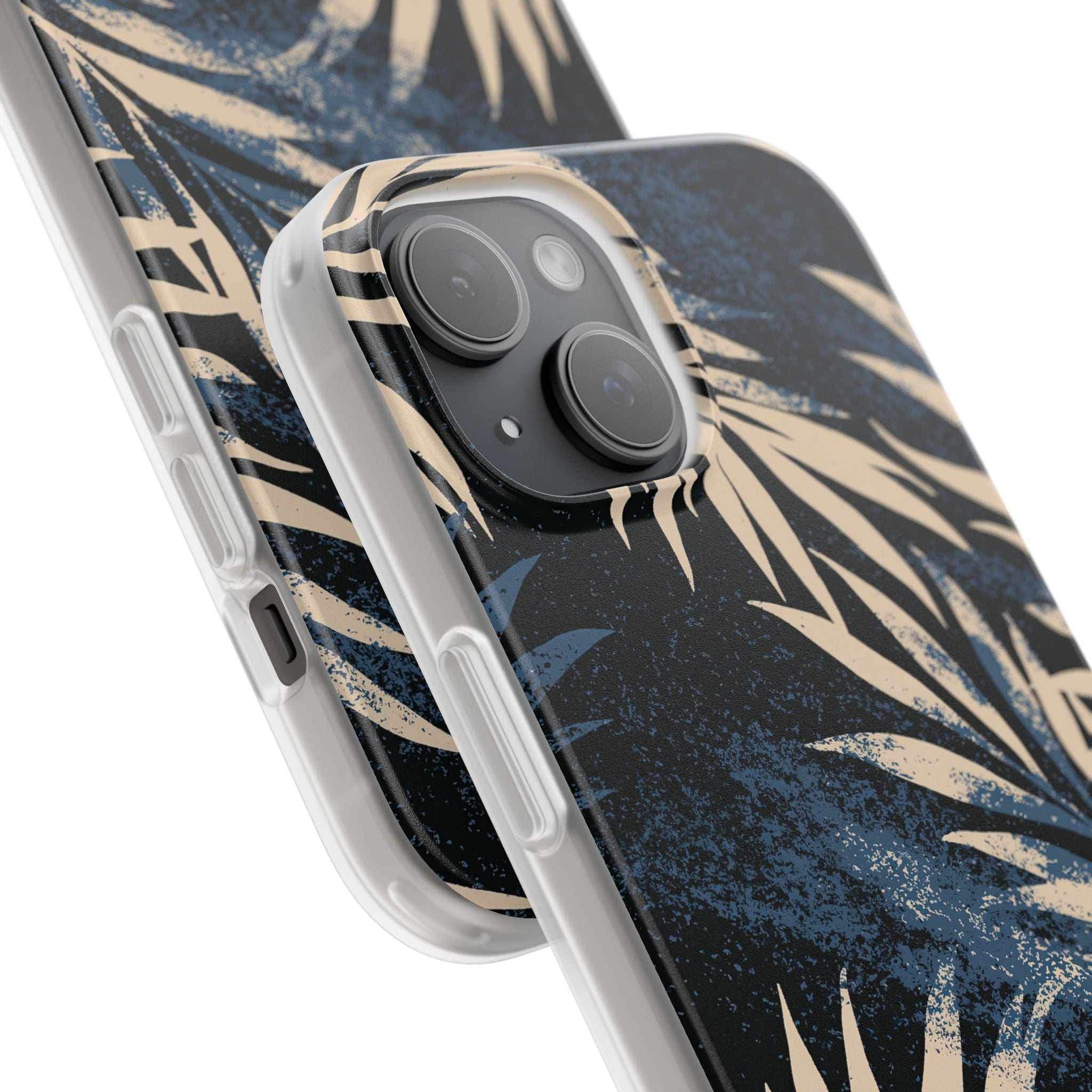 Blue Lite Phone Case for iPhone - Midnight Indigo Palm