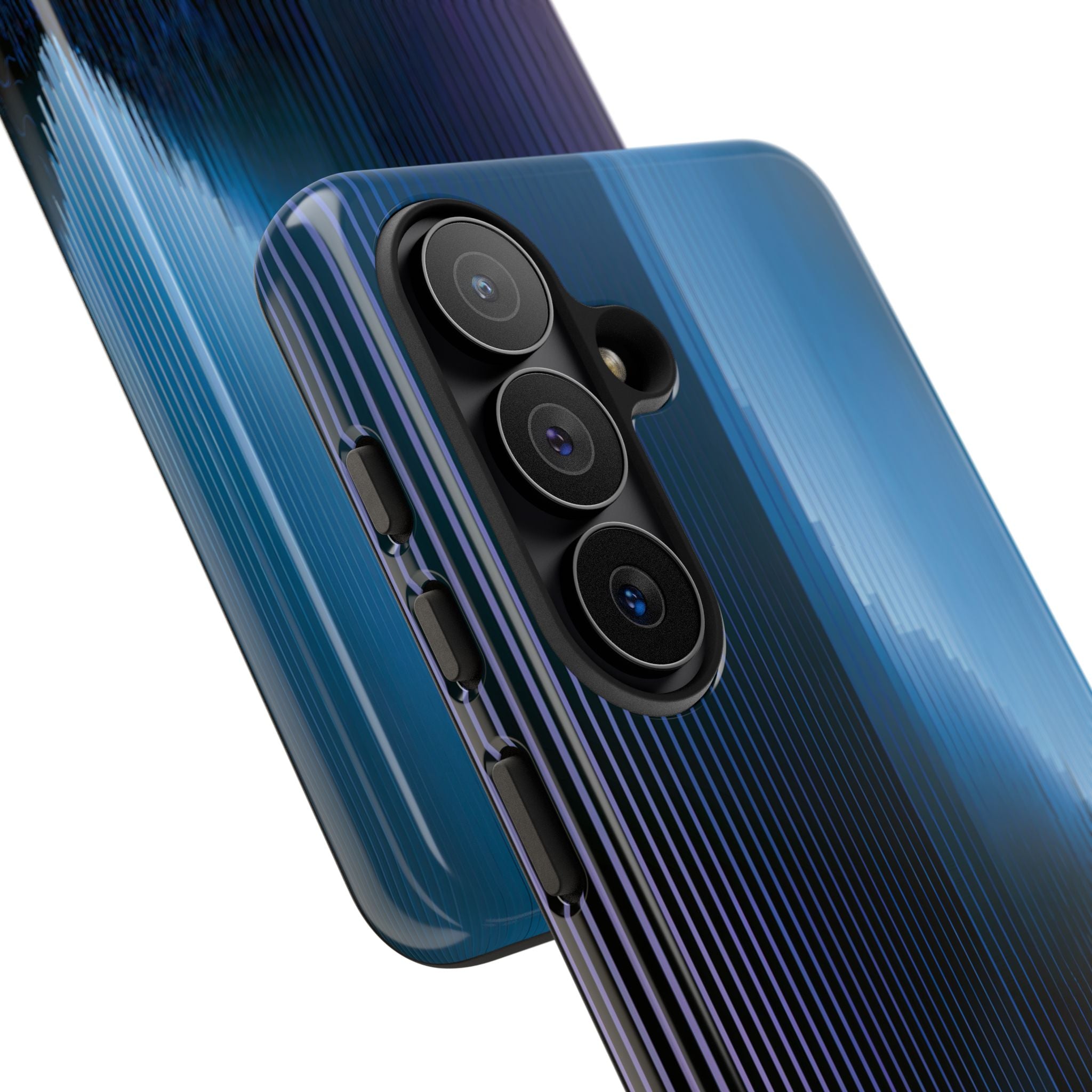 Blue Tough Phone Case for Samsung - Indigo Distortion Wave