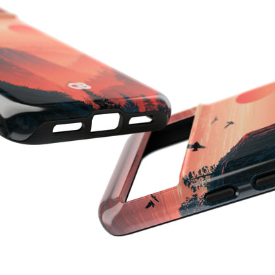 Orange Tough Phone Case for Google Pixel - Crimson Ridge Flight