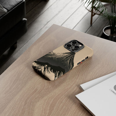 Beige Tough Phone Case for iPhone - Obsidian Ink Summit