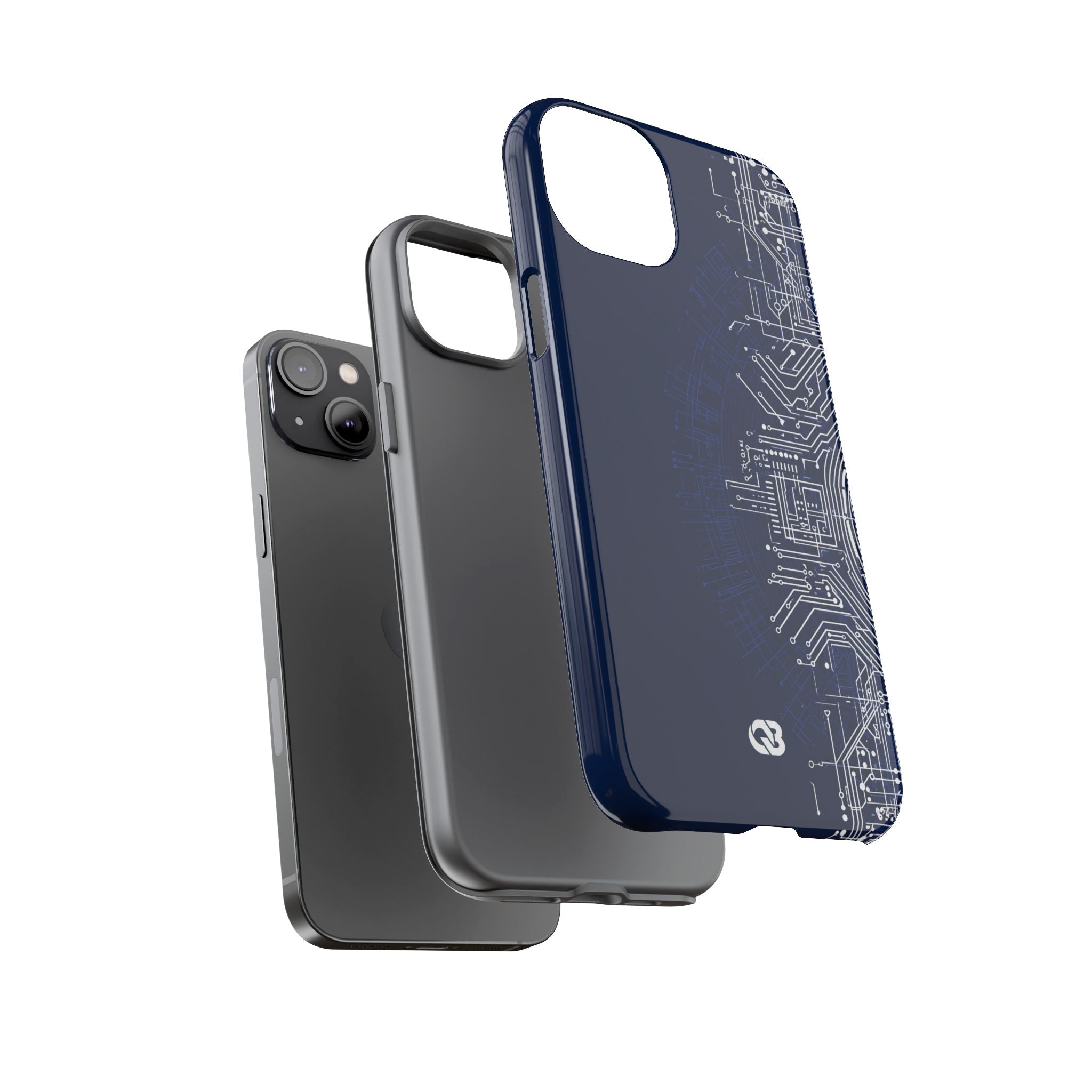 Blue Tough Phone Case for iPhone - Cobalt Circuit Logic