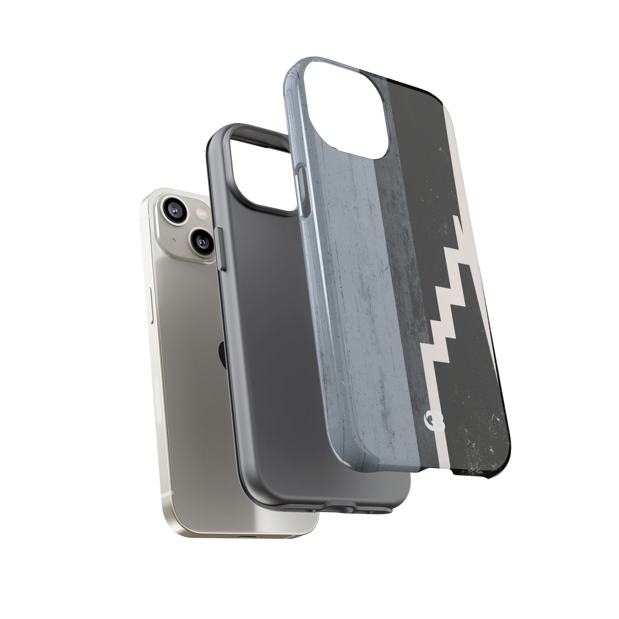 Grey Tough Phone Case for iPhone - Industrial Concrete Void