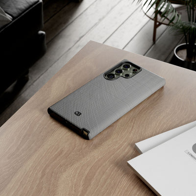 Grey Tough Phone Case for Samsung - Chrome Mesh Warp