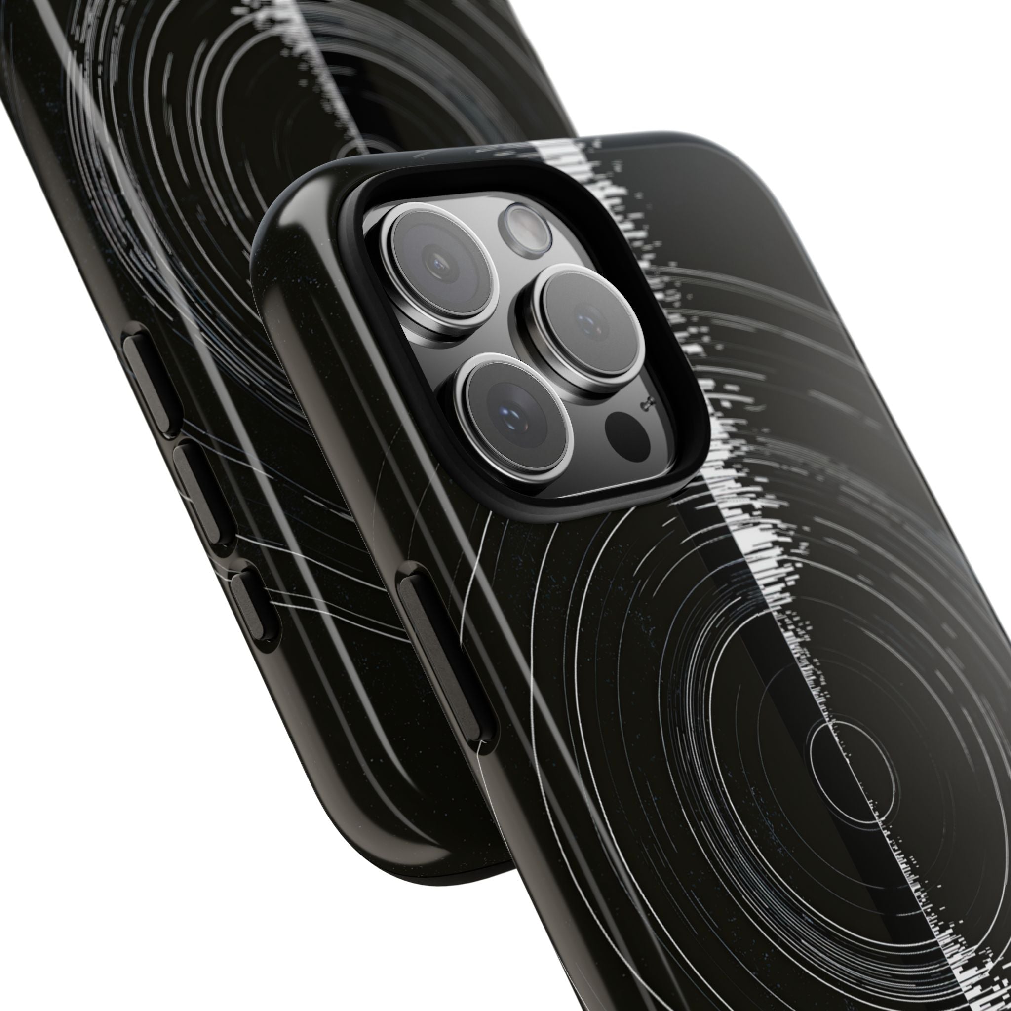Black Tough Phone Case for iPhone - Obsidian Orbital Signal