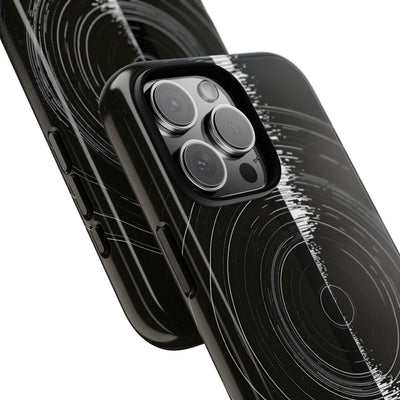 Black Tough Phone Case for iPhone - Obsidian Orbital Signal