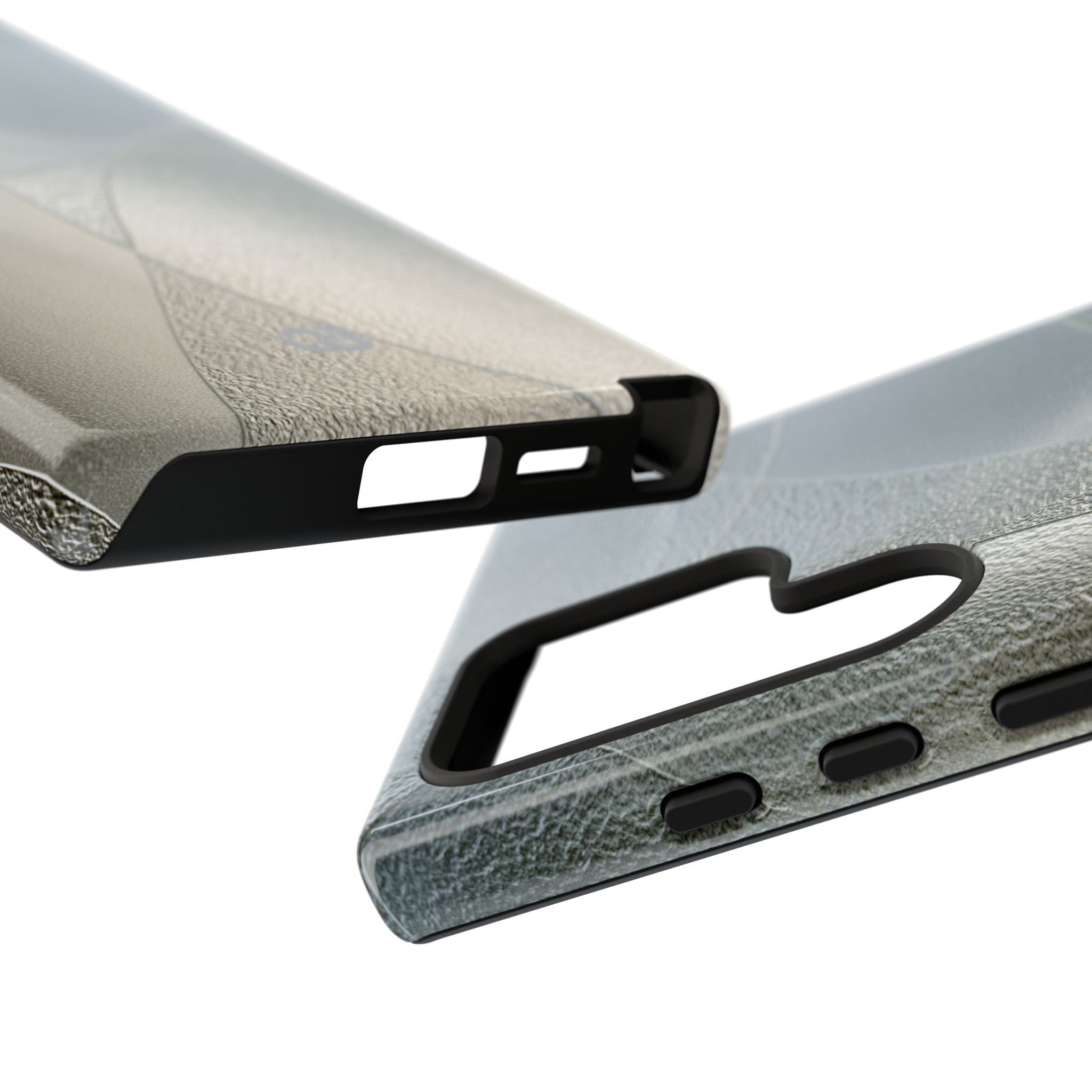 Silver Tough Phone Case for Samsung - Frosted Silver Mosaic