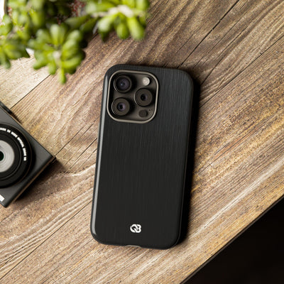 Black Tough Phone Case for iPhone - Brushed Obsidian Slate