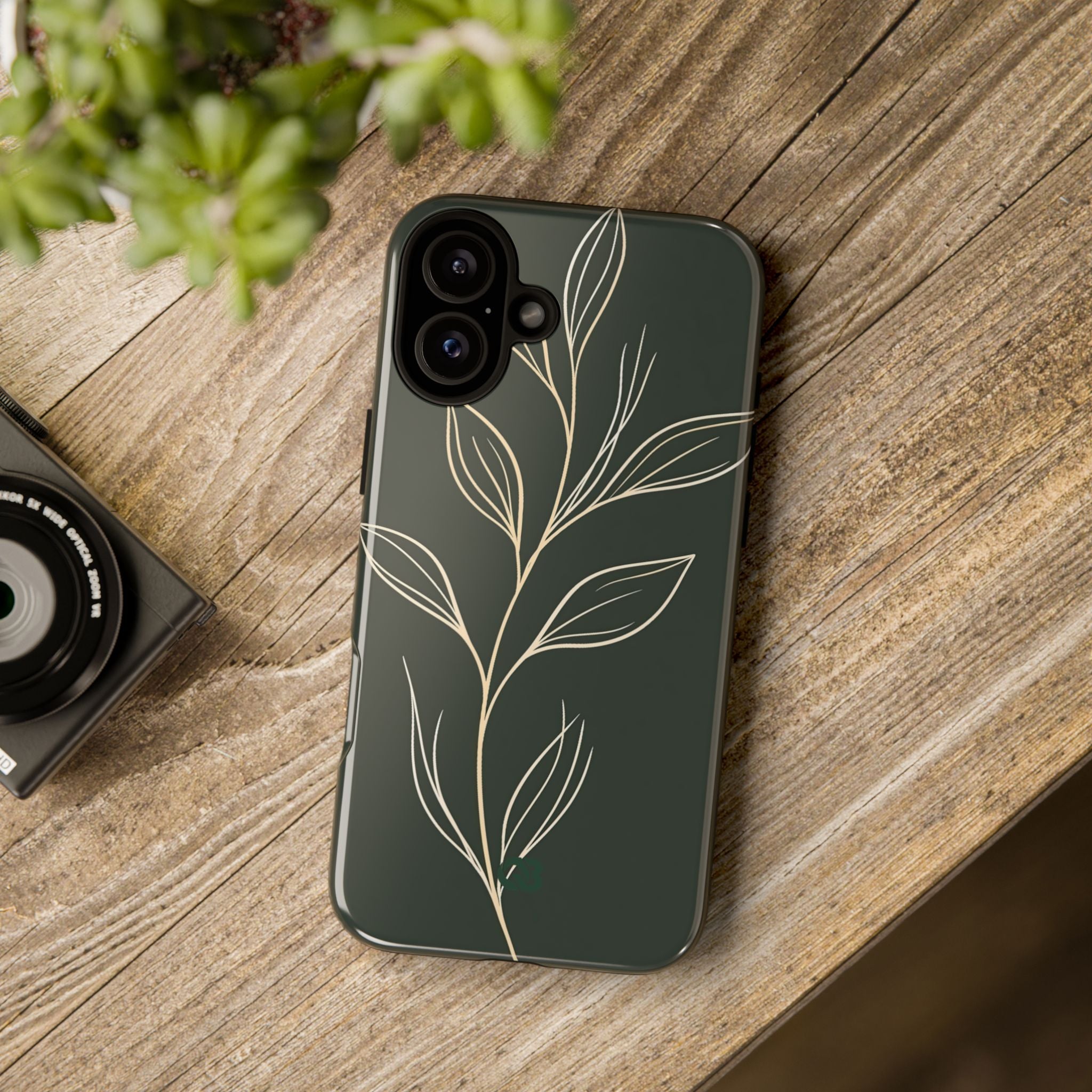 Green Tough Phone Case for iPhone - Deep Moss Willow