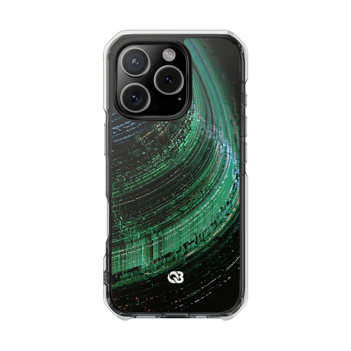 Orbital Data Stream · Clear Impact Magnetic Phone Case for iPhone · Green
