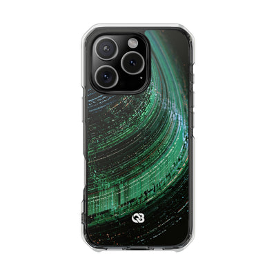 Orbital Data Stream · Clear Impact Magnetic Phone Case for iPhone · Green