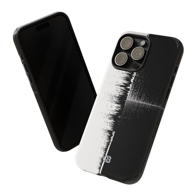 Black Tough Phone Case for iPhone - Static Signal Split