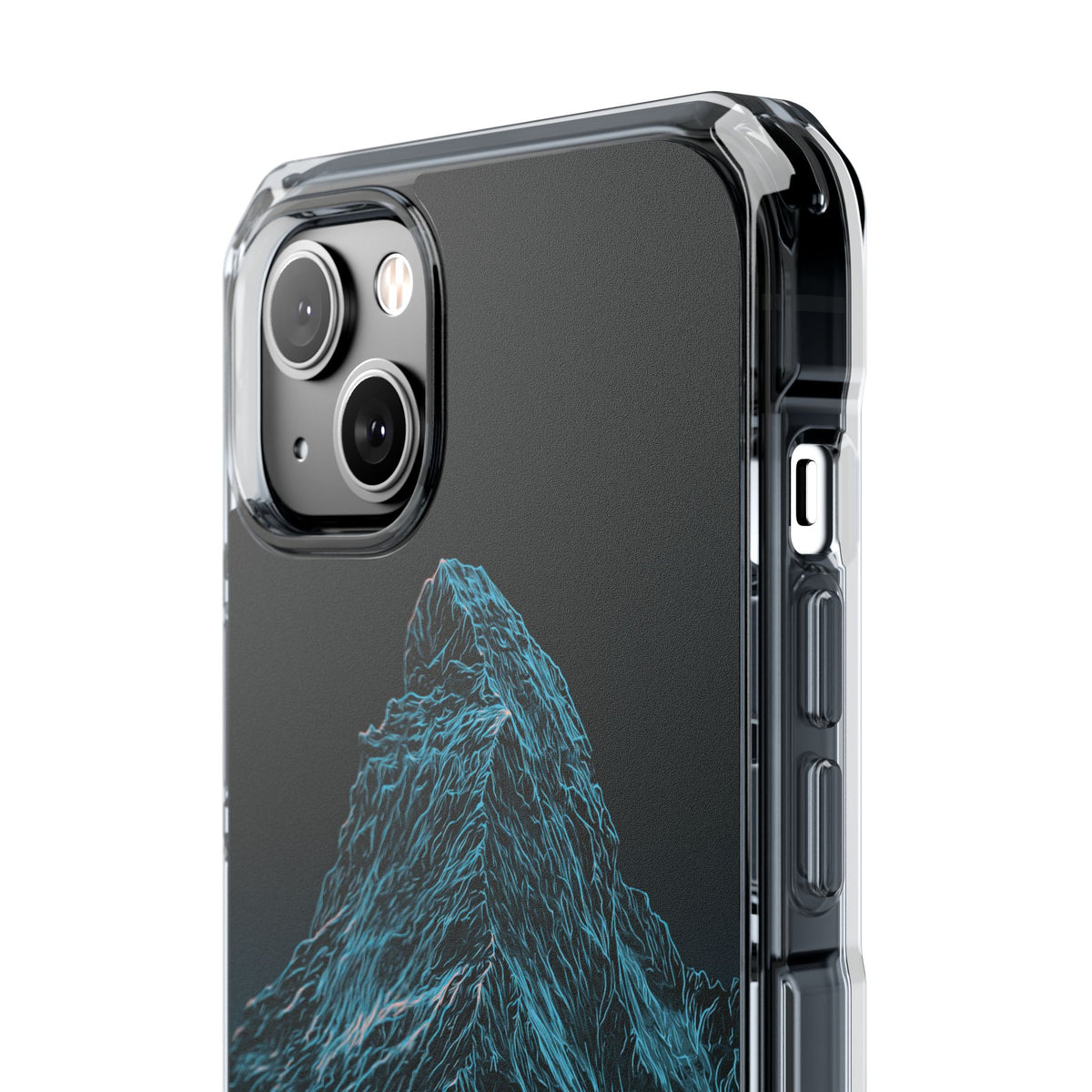 Glacial Alpine Peak · Clear Impact Magnetic Phone Case for iPhone · Blue
