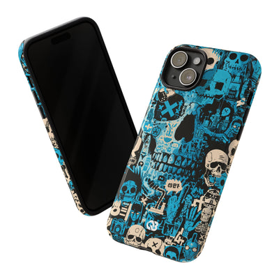 Electric Skull Graffiti · Tough Phone Case for iPhone · Blue
