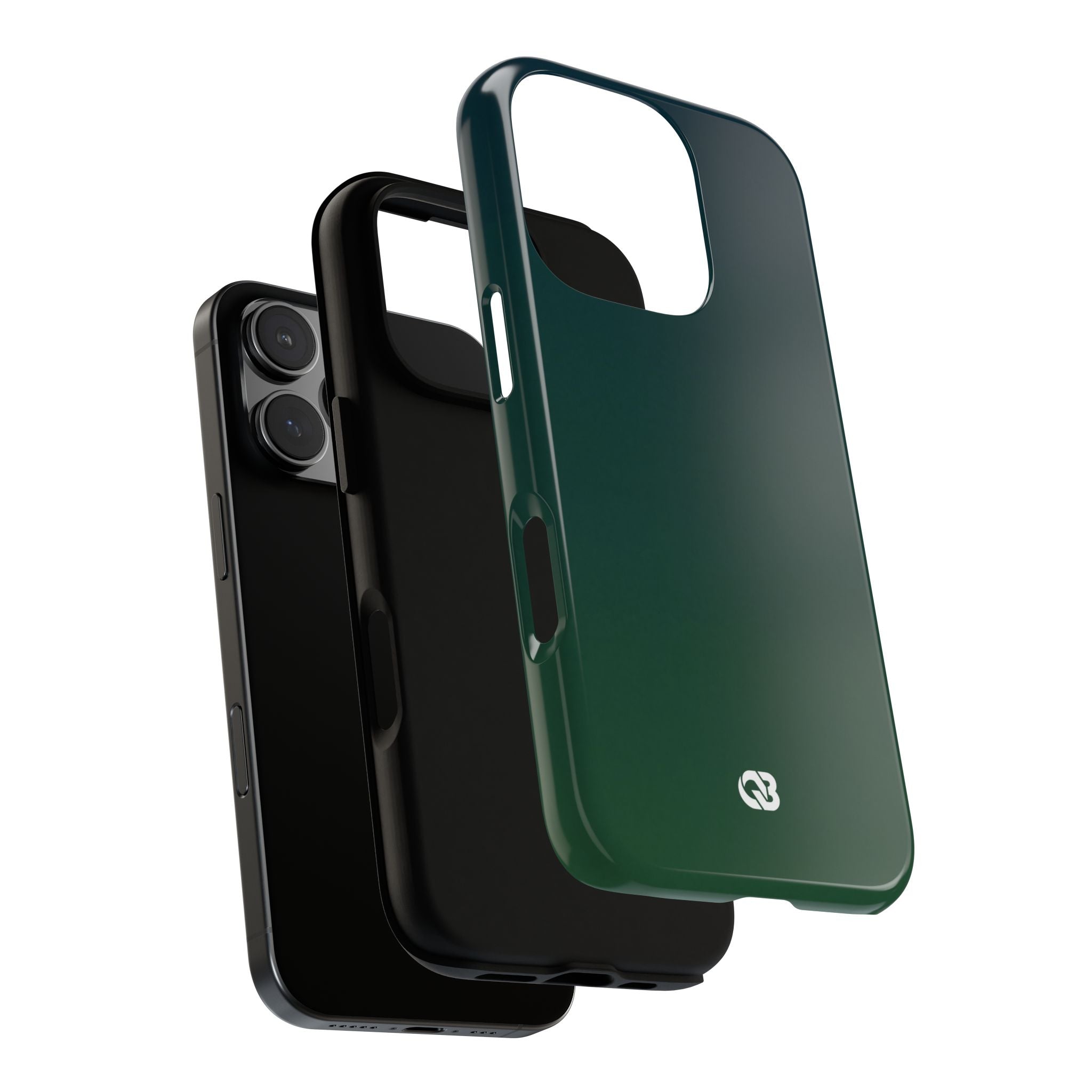 Green Tough Phone Case for iPhone - Midnight Pine Horizon