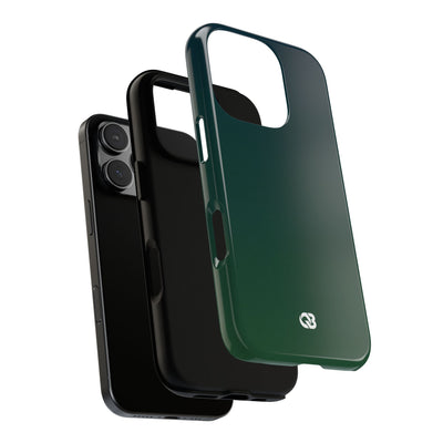 Green Tough Phone Case for iPhone - Midnight Pine Horizon