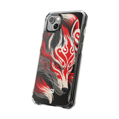 Crimson Kitsune Spirit · Clear Impact Magnetic Phone Case for iPhone · Red