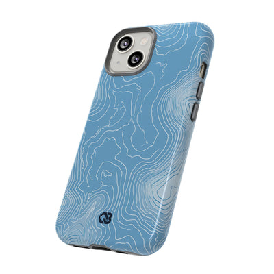 Blue Tough Phone Case for iPhone - Glacial Ridge Topo
