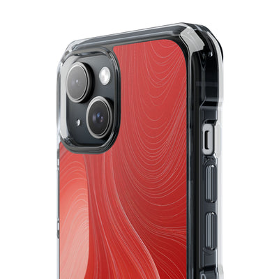 Red Impact MagSafe Phone Case for iPhone - Crimson Silk Strands