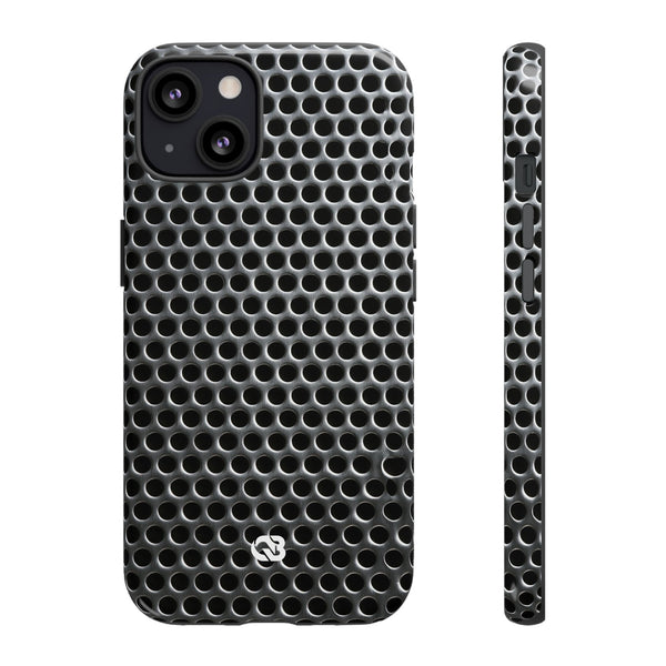 Brushed Perforated Steel · Tough Phone Case for iPhone · Silver