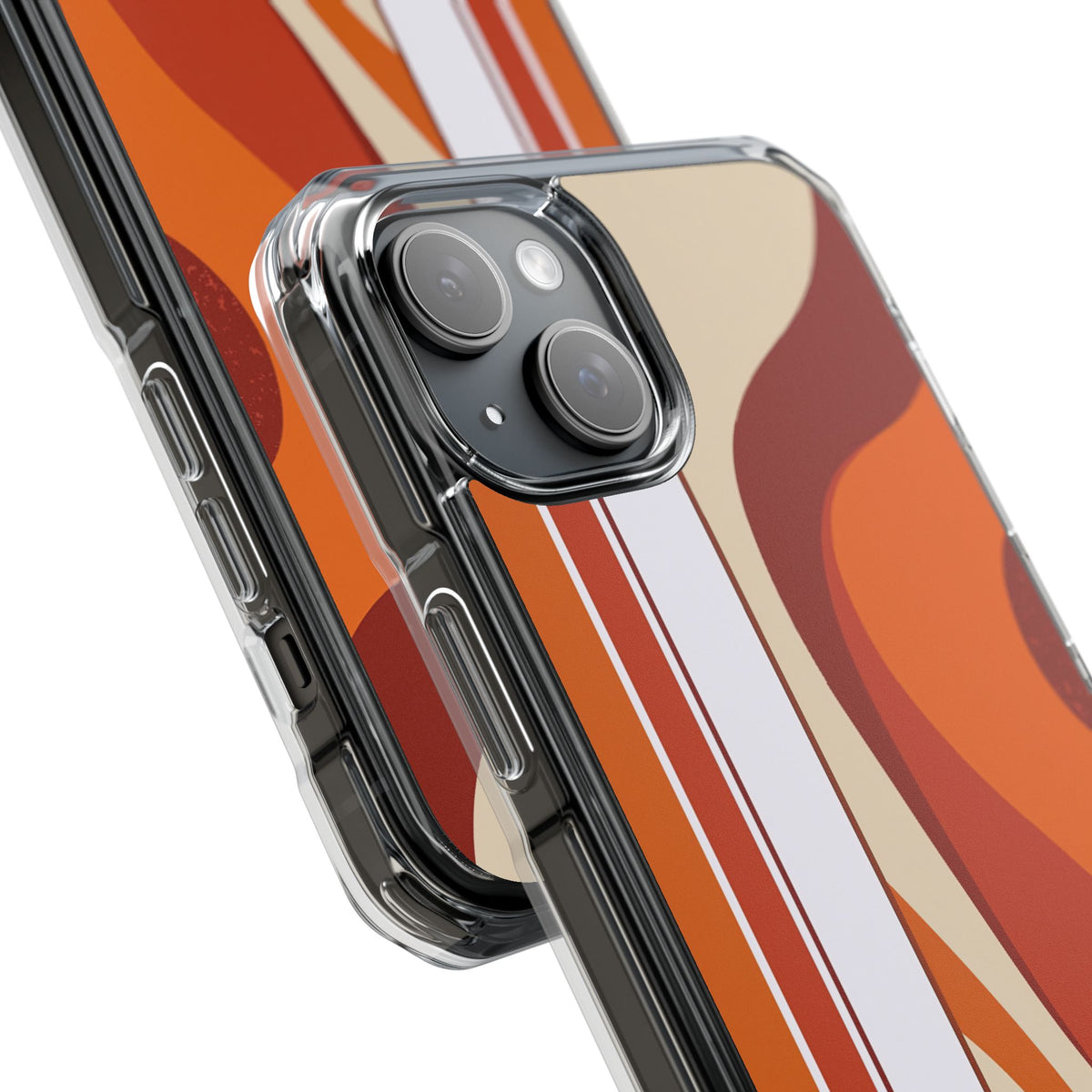 Terracotta Strata · Clear Impact Magnetic Phone Case for iPhone · Orange