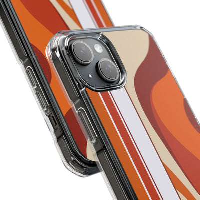 Terracotta Strata · Clear Impact Magnetic Phone Case for iPhone · Orange