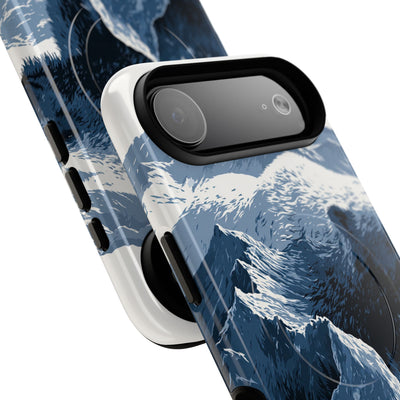Fjord Summit Bear · Tough 2.0 Magnetic Phone Case for iPhone · Blue