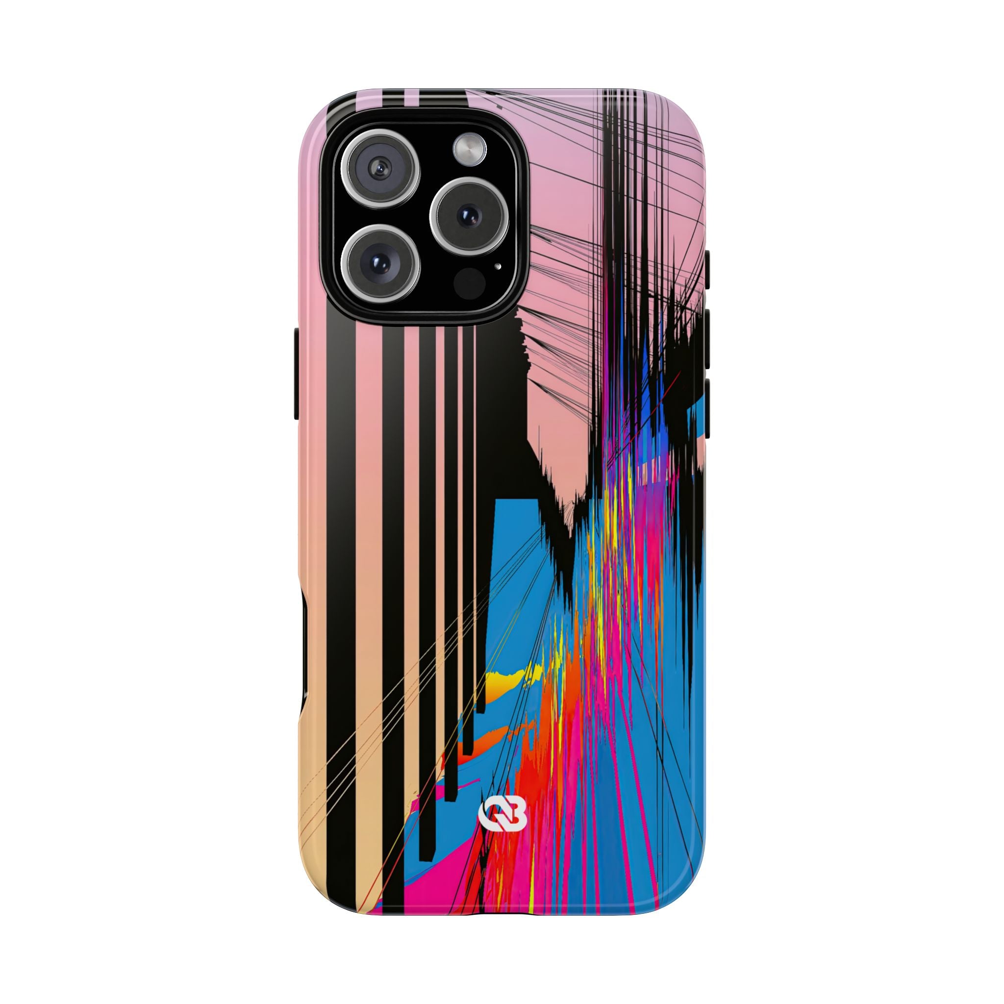 Blue Tough Phone Case for iPhone - Fractured Data Skyline
