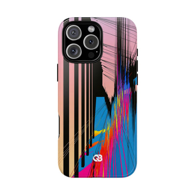 Blue Tough Phone Case for iPhone - Fractured Data Skyline