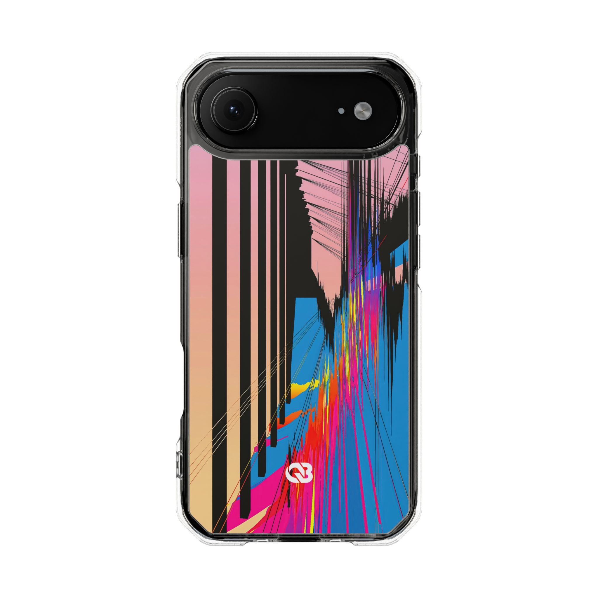 Blue Impact MagSafe Phone Case for iPhone - Fractured Data Skyline