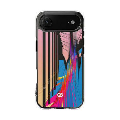 Blue Impact MagSafe Phone Case for iPhone - Fractured Data Skyline