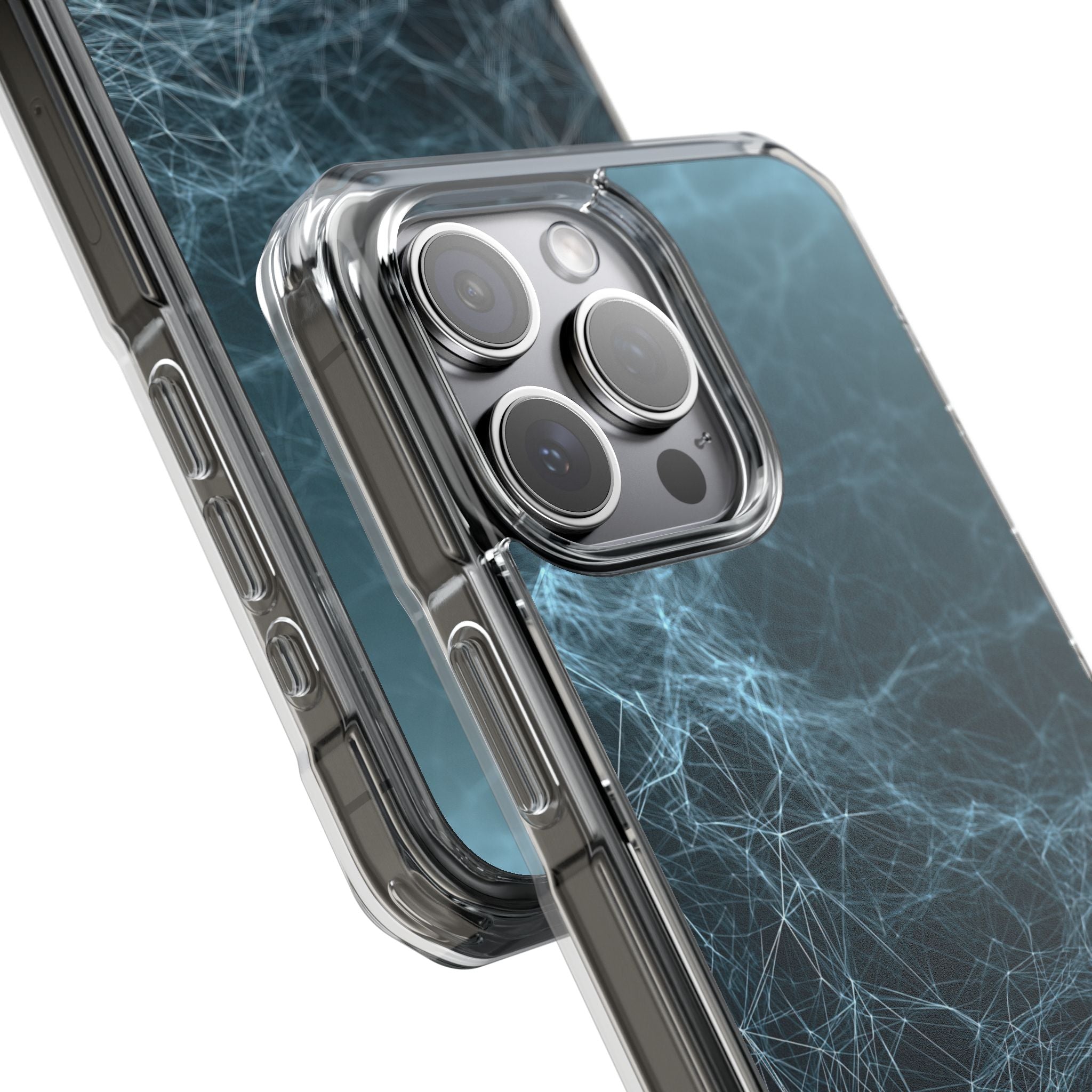 Teal Impact MagSafe Phone Case for iPhone - Arctic Neural Mesh