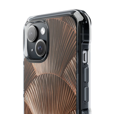 Rose Gilded Fan · Clear Impact Magnetic Phone Case for iPhone · Gold
