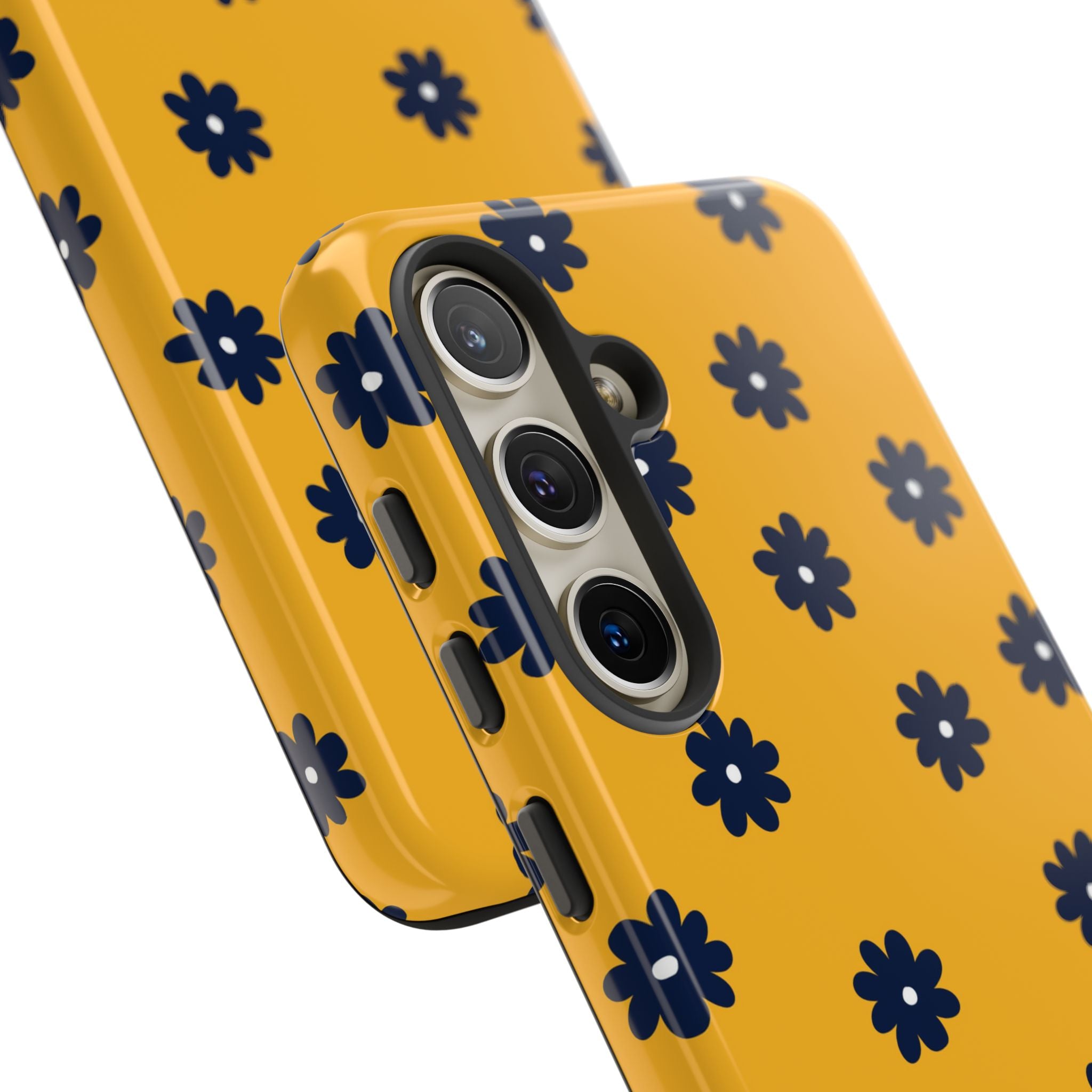 Navy Daisy Mustard · Tough Handyhülle für Samsung