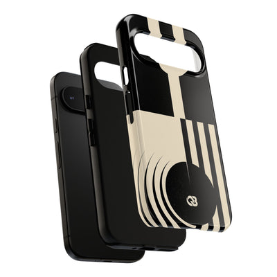 Black Tough Phone Case for Google Pixel - Ivory Signal Grid