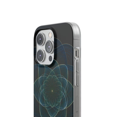 Blue Lite Phone Case for iPhone - Celestial Wireframe Bloom