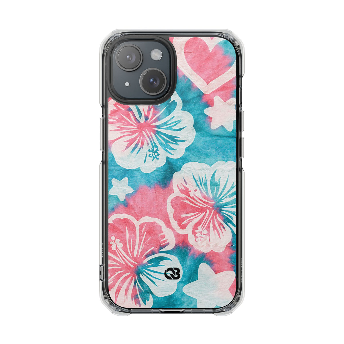 Tropical Hibiscus Bloom · Clear Impact Magnetic Phone Case for iPhone · Teal