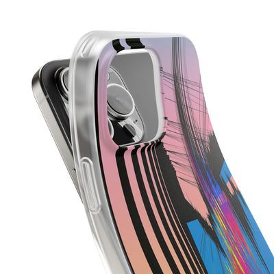 Blue Lite Phone Case for iPhone - Fractured Data Skyline