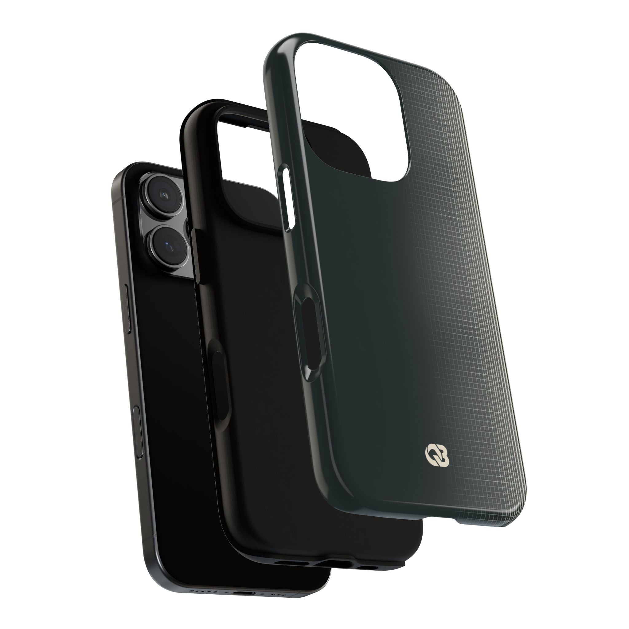 Grey Tough Phone Case for iPhone - Charcoal Tech Grid