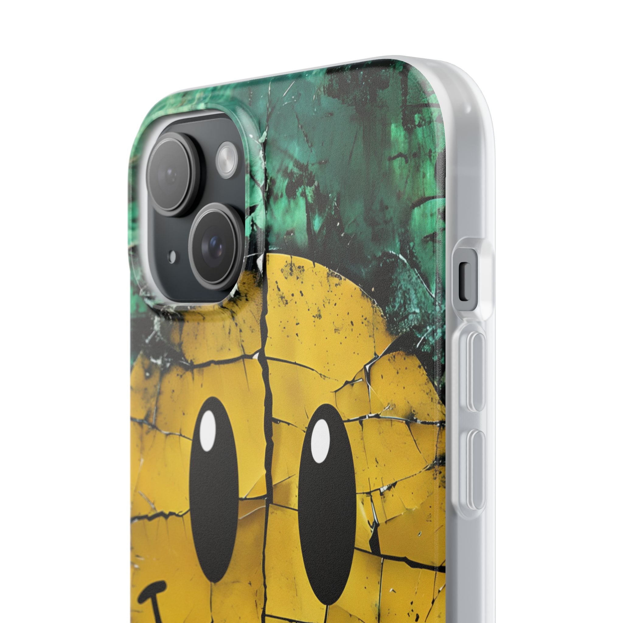 Knækket Smiley iPhone 15 Plus Cover - Blødt