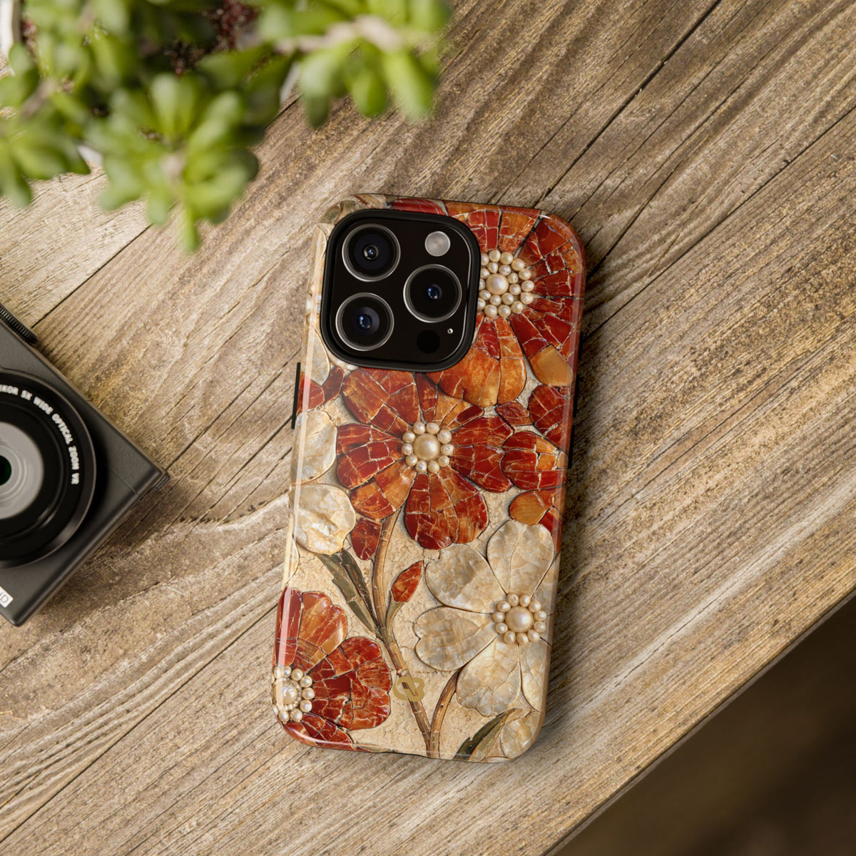 Carnelian Pearl Bloom · Tough Phone Case for iPhone · Orange