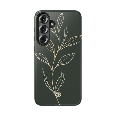Minimal Botanical Stem · Tough Phone Case for Samsung · Green