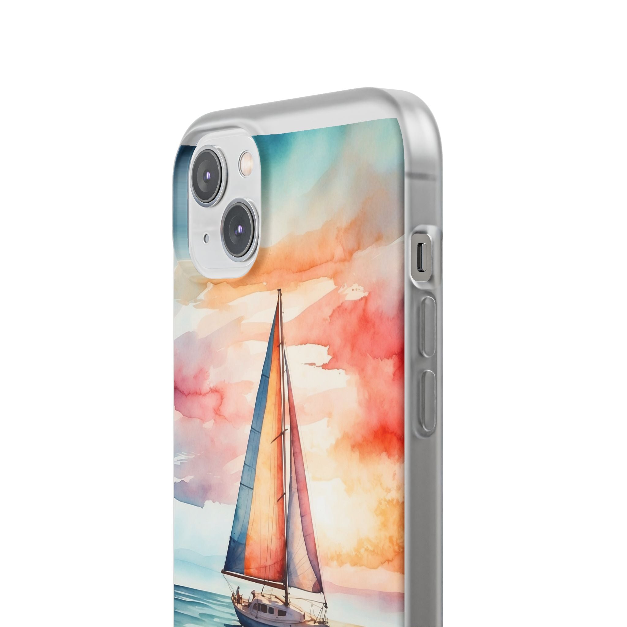 Crimson Horizon Sail · Soft Custodia per iPhone