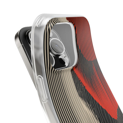 Red Lite Phone Case for iPhone - Crimson Pulse Topo