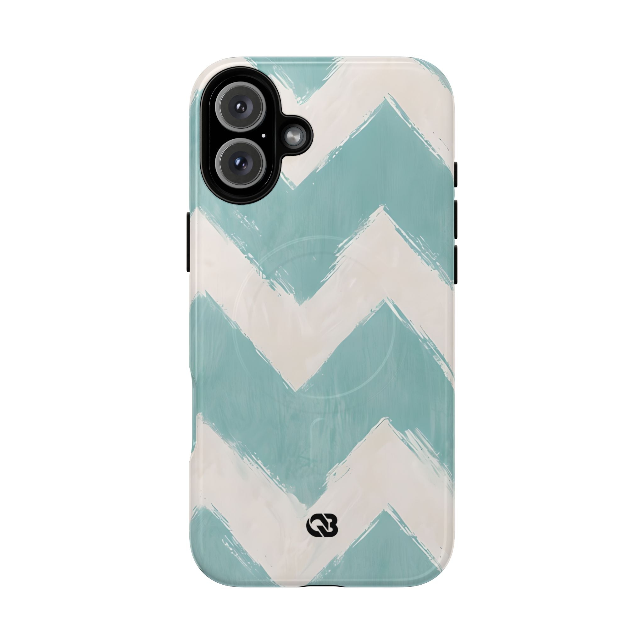 Teal Painted Chevron · Tough+ Phone Case for iPhone · Magsafe