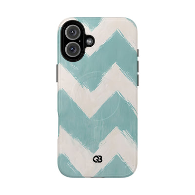 Teal Painted Chevron · Tough+ Phone Case for iPhone · Magsafe
