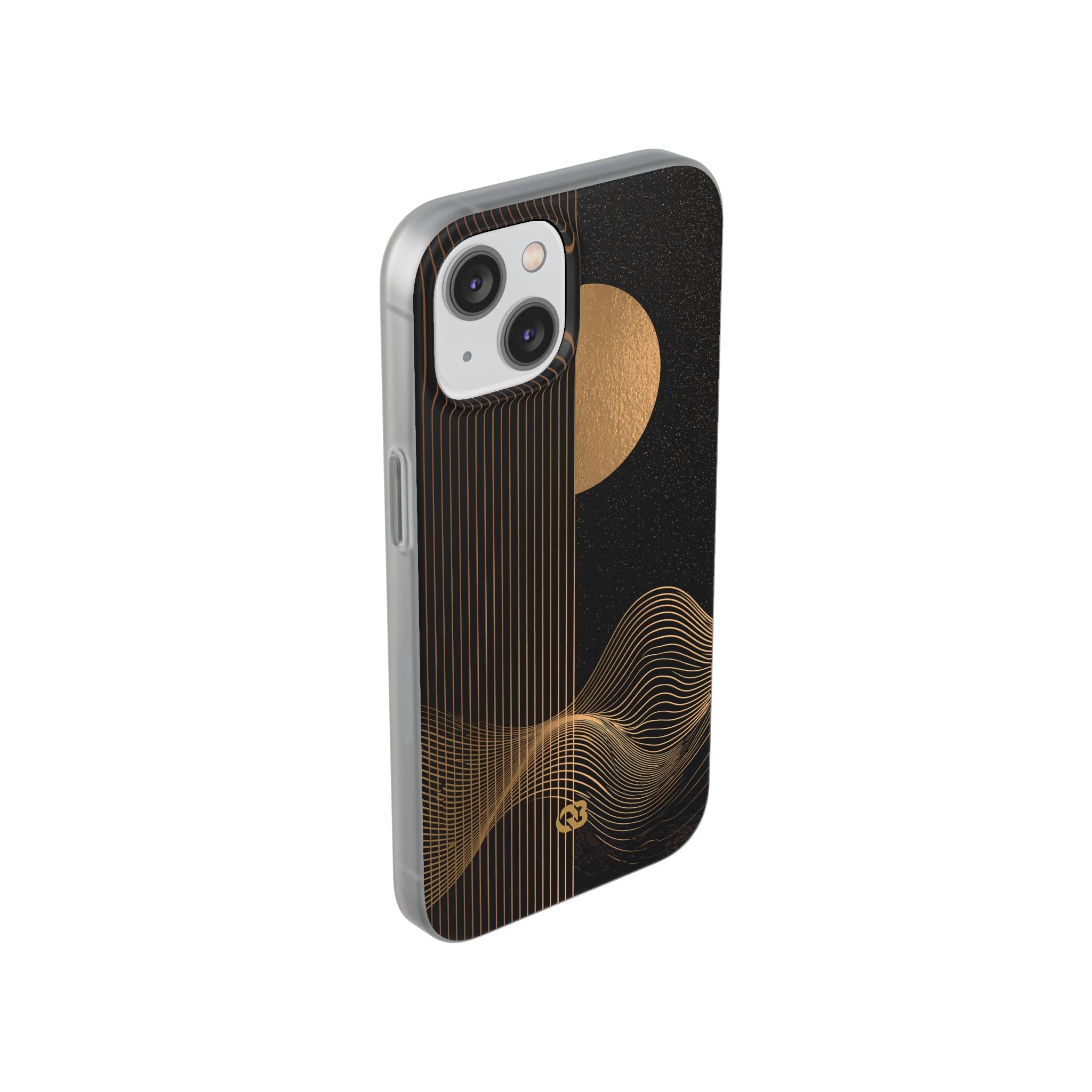 Gold Lite Phone Case for iPhone - Gilded Obsidian Dunes