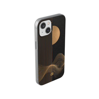 Gold Lite Phone Case for iPhone - Gilded Obsidian Dunes