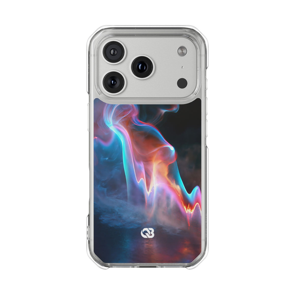Neon Waveform · Clear Impact Magnetic Phone Case for iPhone · Black