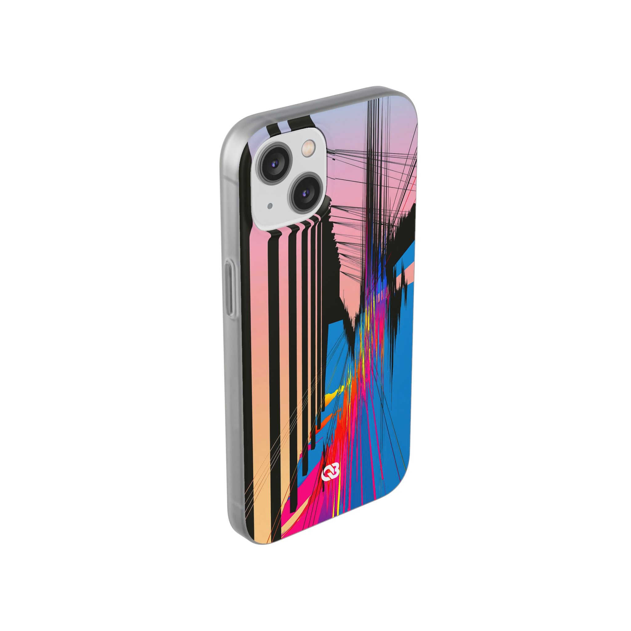 Blue Lite Phone Case for iPhone - Fractured Data Skyline